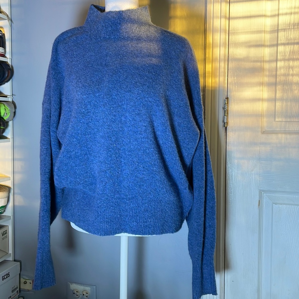 blue long sleeve turtleneck